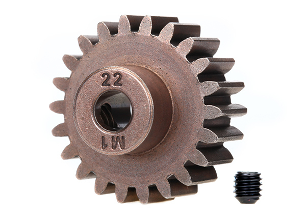 Шестерня пиньон, 22T pinion (1.0 metric pitch) (fits 5mm shaft): set screw (compatible with steel spur gears)