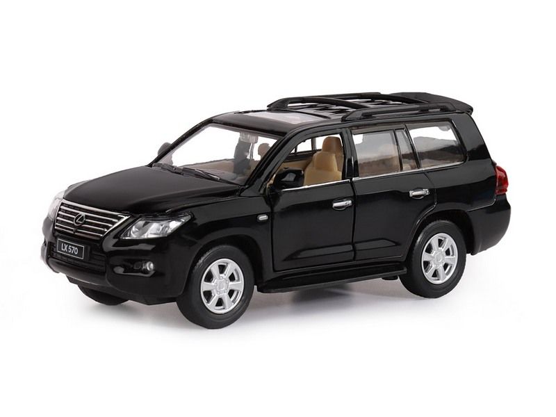 Машина ''АВТОПАНОРАМА'' Lexus LX570, черный, 1/32, свет, звук, инерция, в/к 17,5*13,5*9 см