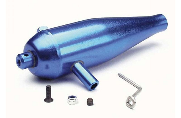 Tuned pipe, high performance (aluminum) (blue-anodized)/ pipe hanger/ screws/ nuts (requires #4941)