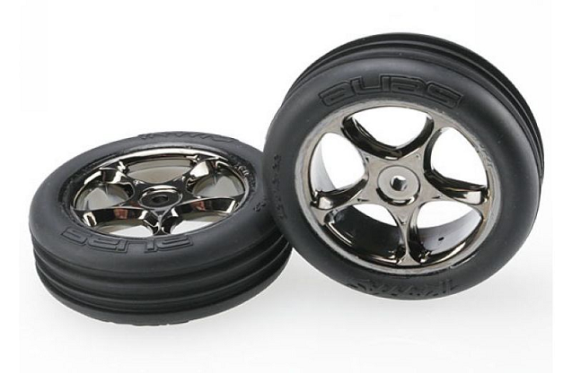 Tires & wheels, assembled (Tracer 2.2'' black chrome wheels, Alias ribbed 2.2'�