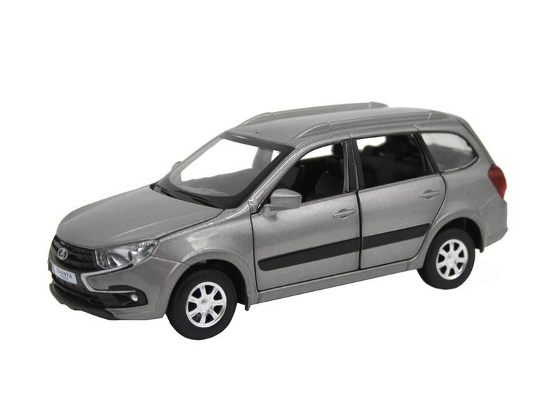 Машина ''АВТОПАНОРАМА'' LADA GRANTA CROSS, серый, 1/24, свет, звук, инерция, в/к 24,5*12,5*10,5 см