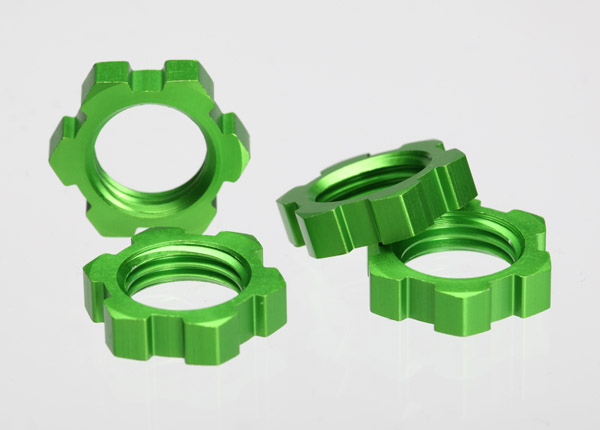 Колесные гайки шлицевые, 17 мм, анодированные зеленым цветом (4)