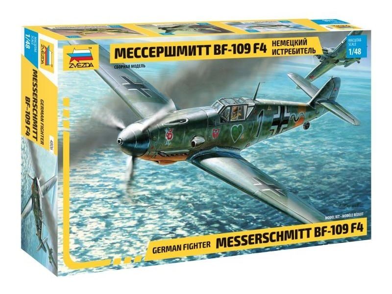 Сборная модель ZVEZDA Немецкий истребитель ''Мессершмитт'' Bf-109F4, 1/48