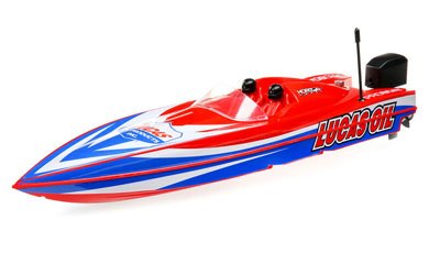Радиоуправляемый катер ProBoat Lucas Oil 17'' Power Boat Racer Deep-V RTR (красный)