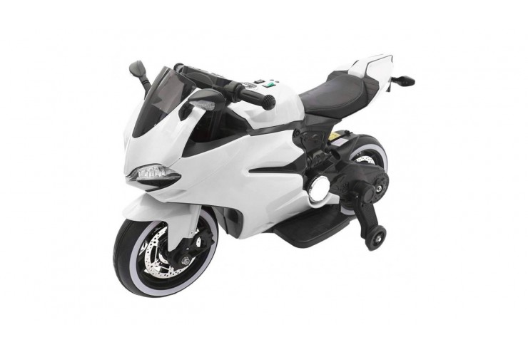 Детский электромотоцикл Ducati со светящимися колесами Белый