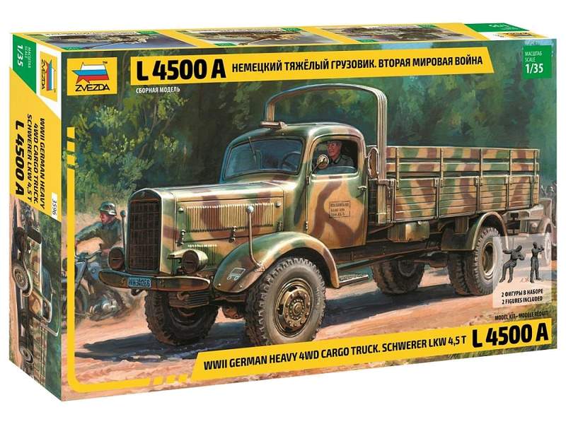 Сборная модель ZVEZDA Немецкий тяжелый грузовик L 4500A, 1/35
