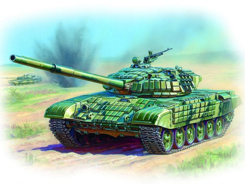 Сборная модель. Российский танк с активной броней Т-72Б. 1/35
