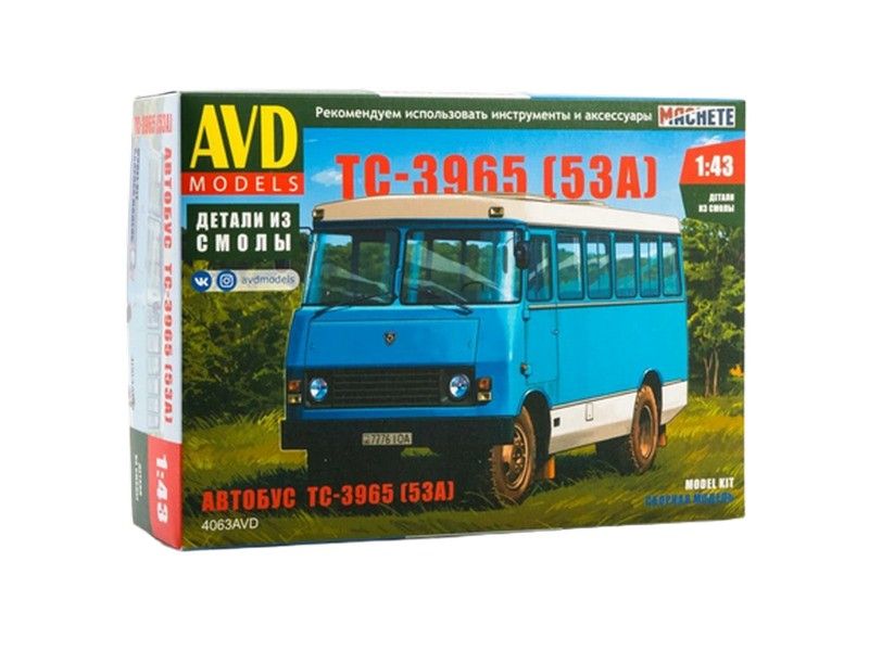 Сборная модель AVD Автобус ТС-3965 (53А), 1/43