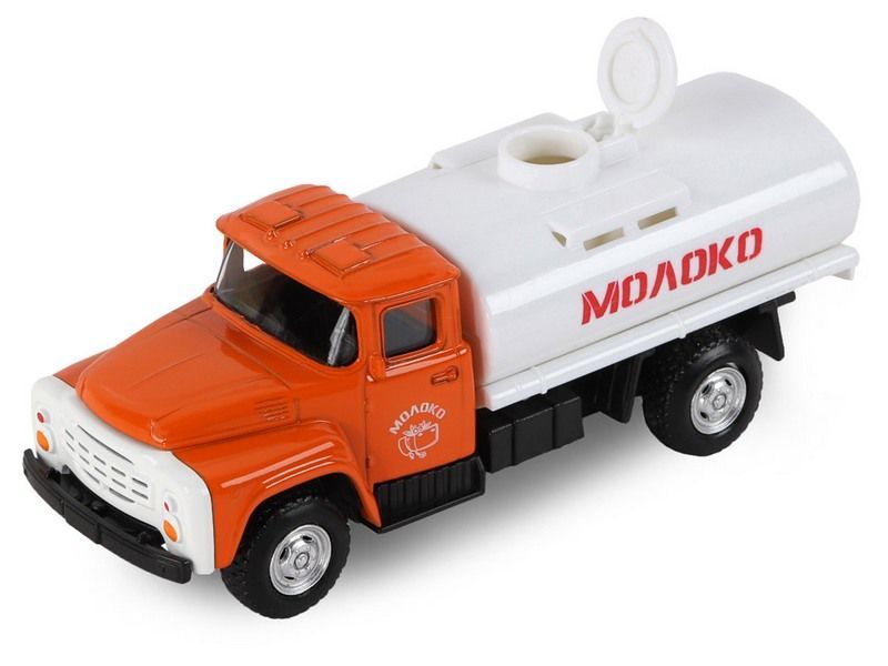 Машина ''АВТОПАНОРАМА'' Молоко, 1:52, цвет оранжевый, инерция, в/к 16,1*6,1*7,6 см