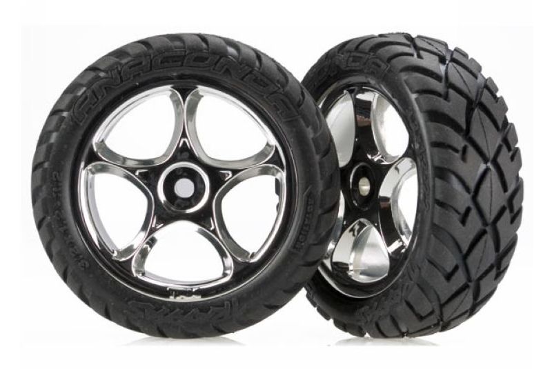 Tires & wheels, assembled (Tracer 2.2'' chrome wheels, Anaconda 2.2'' tires