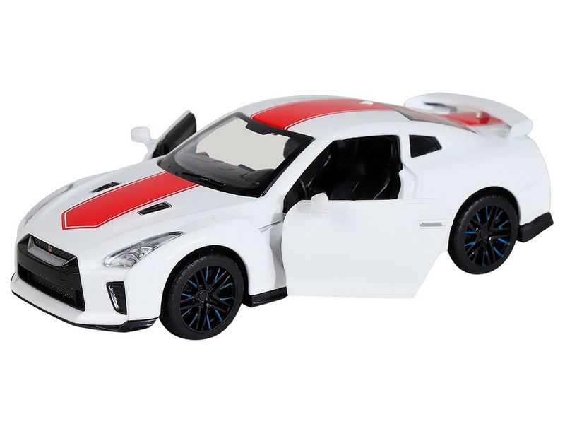 Машина АВТОПАНОРАМА Nissan GT-R (R35), 1/32, белый, свет, звук, в/к 18*9*13,5 см