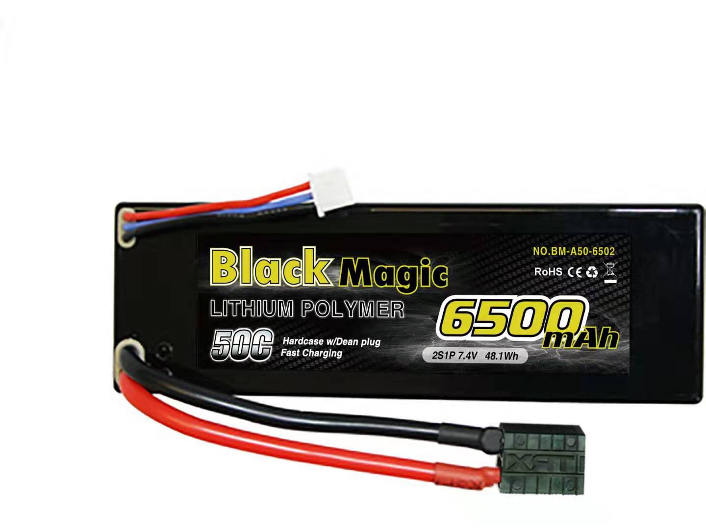 Аккумулятор Black Magic LiPo 50C/6500mah/7.4V 2S1P (hardcase w/Traxxas Plug)