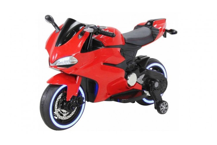 Детский электромотоцикл Ducati со светящимися колесами Красный