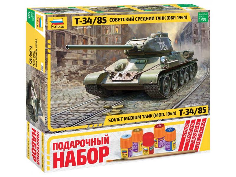 Сборная модель ZVEZDA Советский средний танк Т-34/85, подарочный набор, 1/35