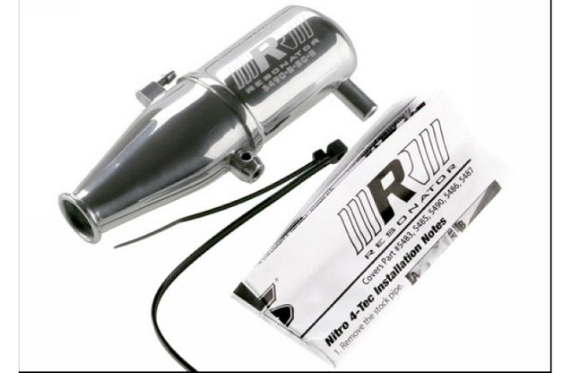 Tuned pipe, Resonator, R.O.A.R. legal (single-chamber, enhances low to mid-rpm power) (for Revo and Slayer with TRX Racing Engines)