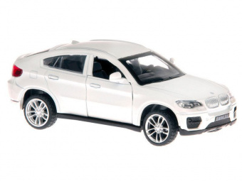 Машина АВТОПАНОРАМА BMW X6, 1/43, белый, инерция, откр. двери, в/к 17,5*12,5*6,5 см