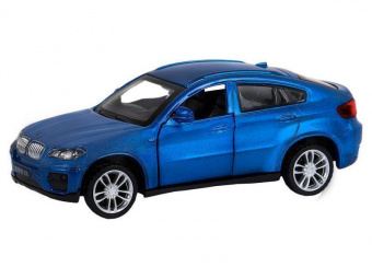 Машина АВТОПАНОРАМА BMW X6, 1/43, синий, инерция, откр. двери, в/к 17,5*12,5*6,5 см