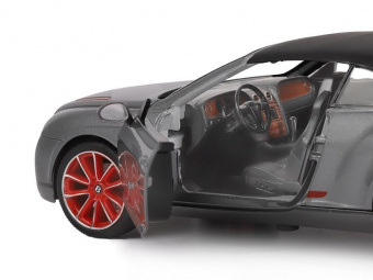 Машина ''АВТОПАНОРАМА'' Bentley Continental Supersports ISR, серый мет, 1/24, в/к 24,5*12,5*10,5 см