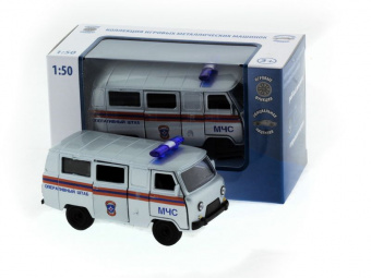 Машина ''АВТОПАНОРАМА'' инерц. УАЗ-452 (МЧС) 1/50, в/к 12*7*5,5 см