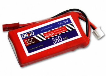 Аккумулятор LiPo Onbo 360mAh 2S 7.4V (35C) JST