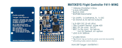 Полетный контроллер MATEKSYS F411-WING (new)