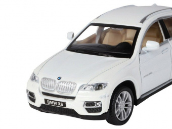 Машина ''АВТОПАНОРАМА'' BMW X6, белый, 1/32 , свет, звук, инерция, в/к 17,5*13,5*9 см