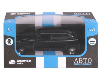 Машина ''АВТОПАНОРАМА'', черный, 1/43, инерция, в/к 14*5,7*6,8 см