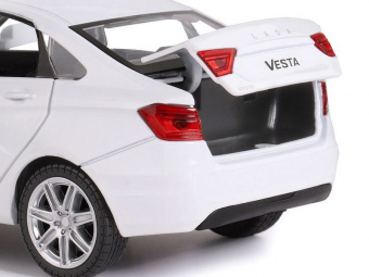 Машина '''АВТОПАНОРАМА'' LADA VESTA седан, 1/24,  белый, свет. звук. эффекты, в/к 24,5x12,5x10,5 см