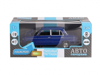 Машина ''АВТОПАНОРАМА'' ВАЗ 2106, 1/22, синий, инерция, в/к 24,5x12,5x10,5 см