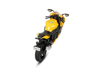 Мотоцикл АВТОПАНОРАМА YAMAHA YZF-R1, 1/18, металл, желтый, свободный ход колес