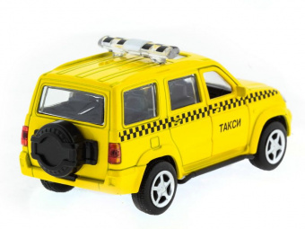 Машина ''АВТОПАНОРАМА'' инерц. УАЗ Патриот (такси) 1/50, в/к 12*7*5,5 см