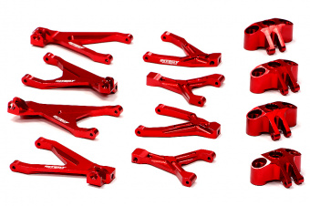 Комплект подвески (красный) Traxxas 1/16 E-Revo, Slash, Rally