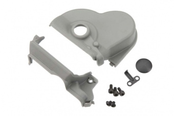 Cover, gear (upper & lower) (1)/ dust plug (1)/ 3x6mm CS (3) (for single motor installation, use