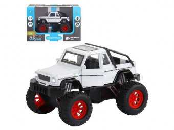 Машина ''АВТОПАНОРАМА'' Внедорожник-пикап, белый, 1/32, свет, звук, инерция, в/к 19*10*12,5 см