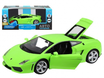 Машина ''АВТОПАНОРАМА'' Lamborghini Gallardo LP560-4, зеленый, 1/24, свет, звук, в/к 24,5*12,5*10,5см