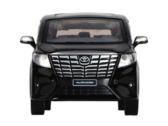 Машина АВТОПАНОРАМА Toyota Alphard, 1/29, черный, откр. двери, свет, звук, в/к 20*10*11 см