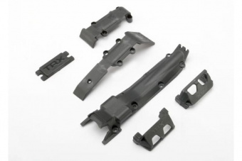 Skidplate set, front (1)/ rear (1)/ transmission (1)/ steering servo guards (2) / steering servo cov