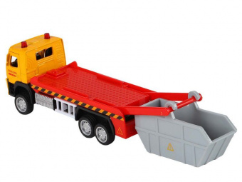 Машина ''АВТОПАНОРАМА'' VOLVO FM Мусоровоз, желтый-серый, 1/72, инерция, в/к 17,5*13*6,5 см