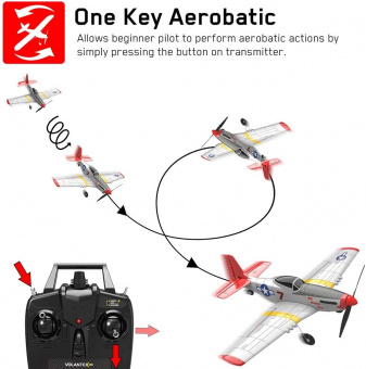 Радиоуправляемый самолет Volantex RC P51D 400мм 2.4G 4ch LiPo RTF with Gyro