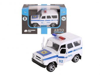 Машина ''АВТОПАНОРАМА'' Полиция, белый, 1/50, инерция, в/к 12*7*5,5 см