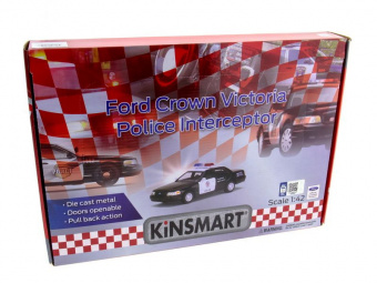 Машина Kinsmart ''Ford Crown Victoria'' (police) инерция (1/12шт) 1:42 б/к