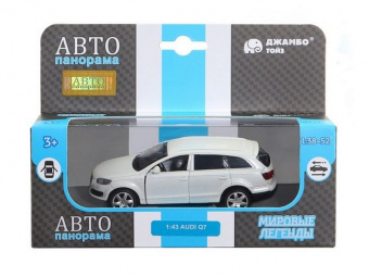 Машина АВТОПАНОРАМА Audi Q7, белый, 1/43, инерция, в/к 17,5*12,5*6,5 см