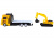 Машина AUTODRIVE Автовоз фрикционный желтый, с экскаватором  со светом и звуком, в/к 23,5*7*11 см