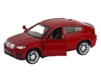 Машина АВТОПАНОРАМА BMW X6, красный, 1/43, инерция, в/к 17,5*12,5*6,5 см