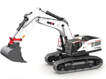 Радиоуправляемый экскаватор HUI NA TOYS, белый 2.4G 22CH 1/14 RTR