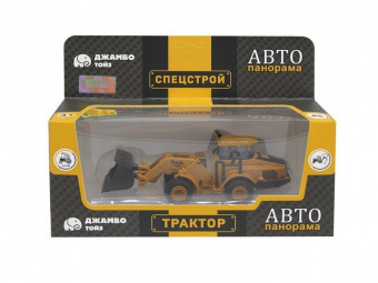 Машина ''АВТОПАНОРАМА'' БУЛЬДОЗЕР, оранжевый, инерция, в/к 20,5*7,5*9 см