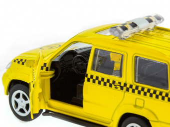 Машина ''АВТОПАНОРАМА'' инерц. УАЗ Патриот (такси) 1/50, в/к 12*7*5,5 см