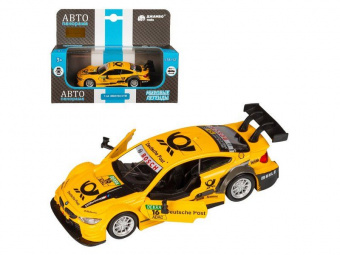Машина АВТОПАНОРАМА BMW M4, 1/44, желтый, инерция, откр. двери, в/к 17,5*12,5*6,5 см