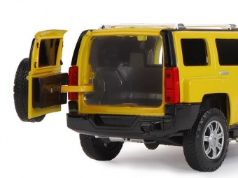 Машина ''АВТОПАНОРАМА'' Hummer H3, желтый, 1/24, свет, звук, в/к 24,5*12,5*10,5 см