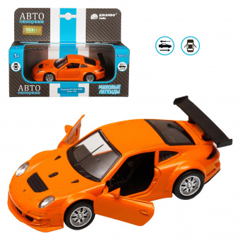 Машина АВТОПАНОРАМА Porsche 911 GT3 RSR, оранжевый, 1/39, инерция, в/к 17,5*12,5*6,5 см